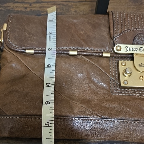 Juicy Couture Vintage Brown Leather Clutch Bag - Picture 9 of 10